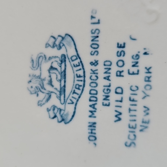 1896 signed John Maddock & Sons England Wild Rose vetrified china salad plate - Picture 2 of 9